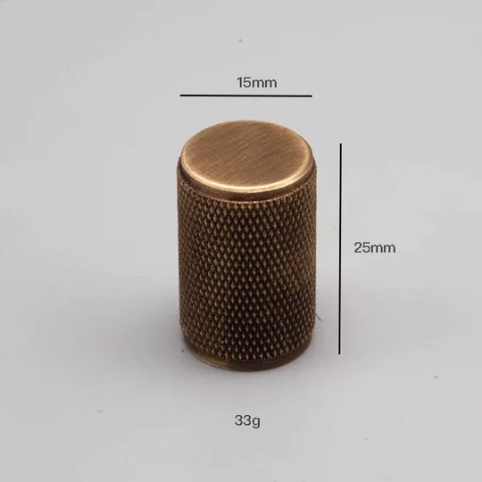 Knurled Brass Knobs – Gold & Bronze Modern Cabinet Pulls