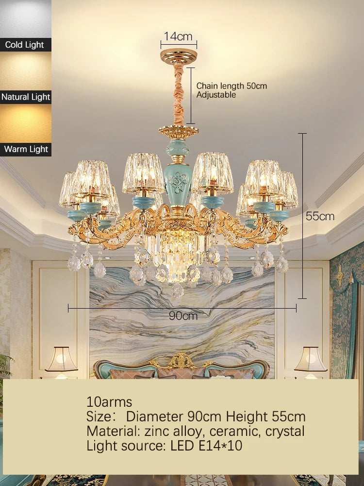 Luxury Umbrella Crystal Chandelier – European-Style Pendant for Villas & Hotels