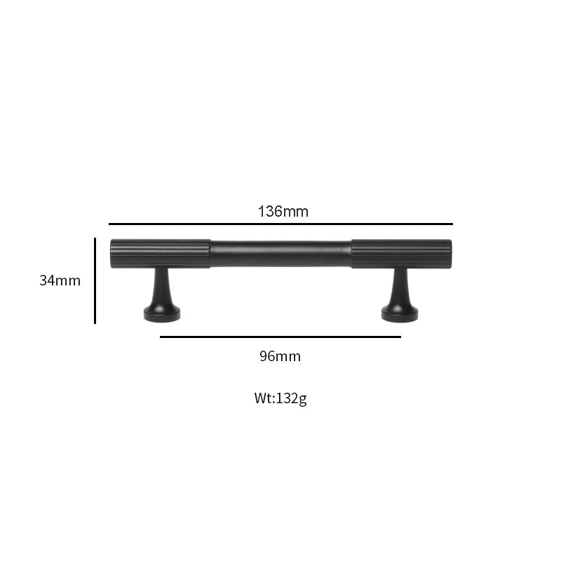 Black Vertical Line Brass Furniture Handles – Modern Pulls and Knobs for Cabinets and Wardrobes