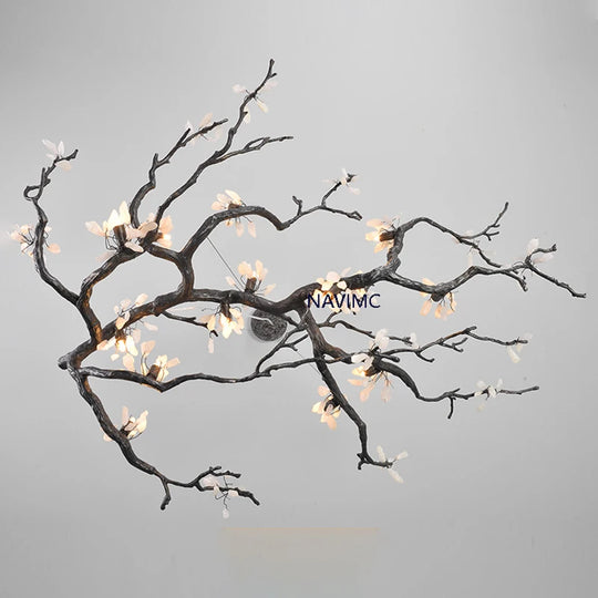 All Copper Branch Chandelier Modern LED Pendant Light for Living