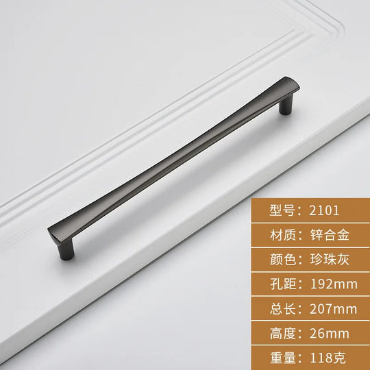 Brushed Zinc Alloy Door Handle – Modern Single-Hole Pull