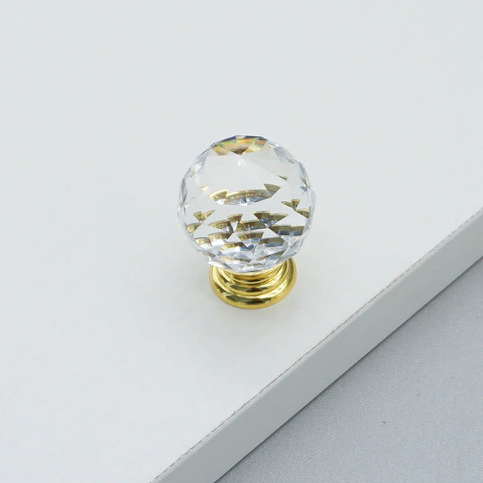 Luxury Gold Chrome Cabinet Handles – Zinc Alloy and Crystal Glass Pulls for Wardrobes and Dressers