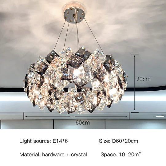 Modern Luxury Crystal Chandelier – Elegant Semi-Flush Ceiling Light