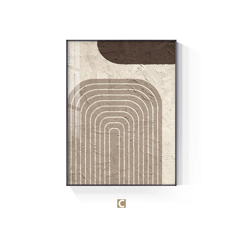 Geometric Abstract Neutral Tone Canvas Wall Art Unframed