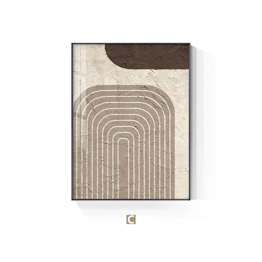 Geometric Abstract Neutral Tone Canvas Wall Art Unframed