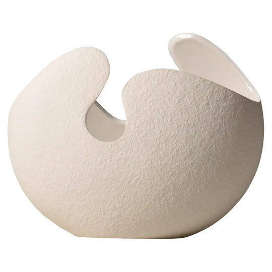 White Ceramic Decorative Vase for Modern Living Room Decor
