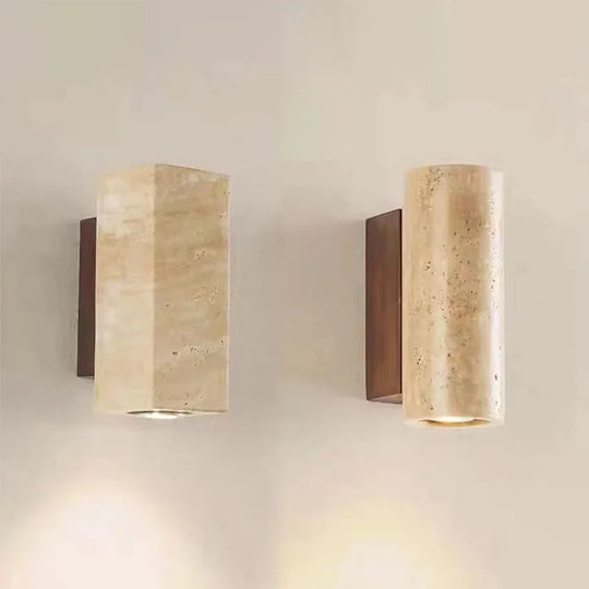 Wabi Sabi Marble Wall Lamp Japanese Bedside Living Room Sconce