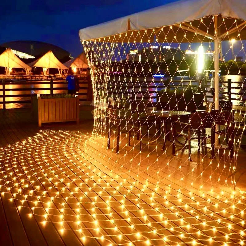 Net LED String Lights 8 Modes Mesh Fairy Lights Christmas Decor
