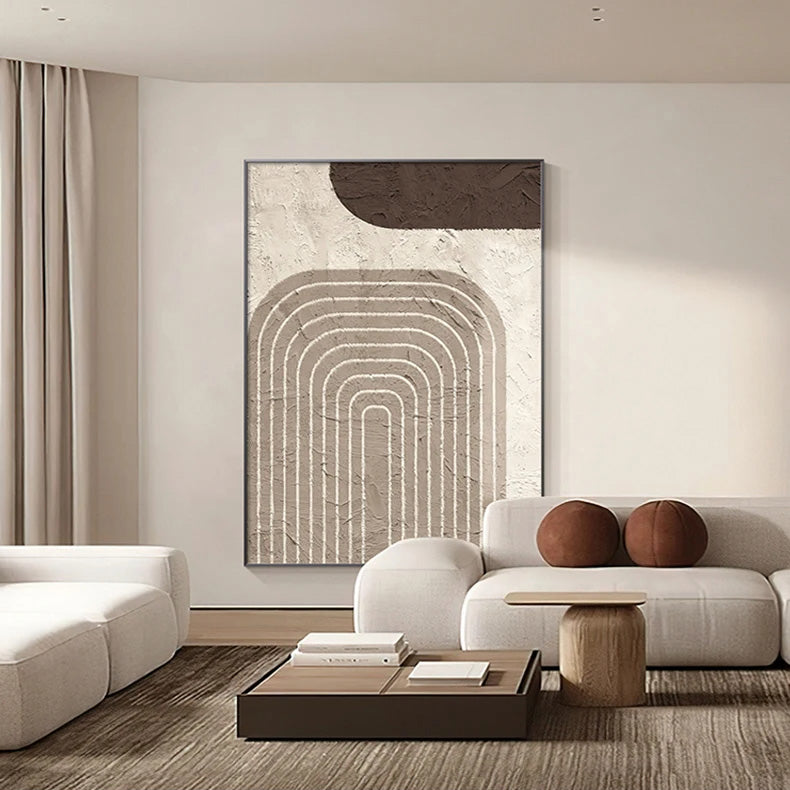 Geometric Abstract Neutral Tone Canvas Wall Art Unframed