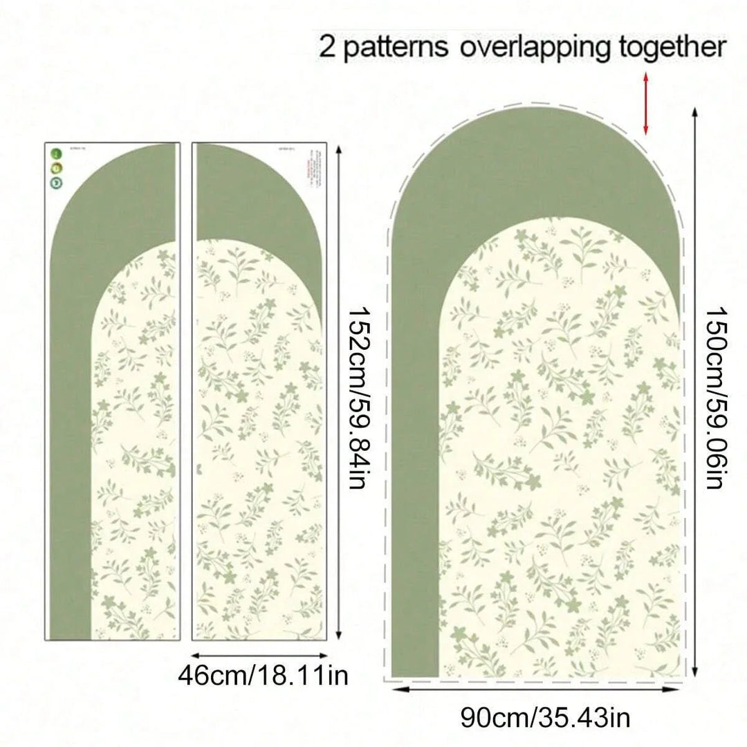 Simple Leafy Green Archway Wall Mural For Home Decor