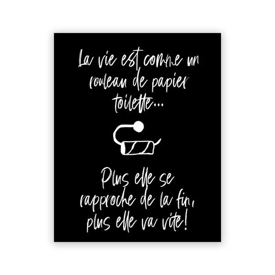 Bathroom Rules French Quotes Black White Canvas Wall Art