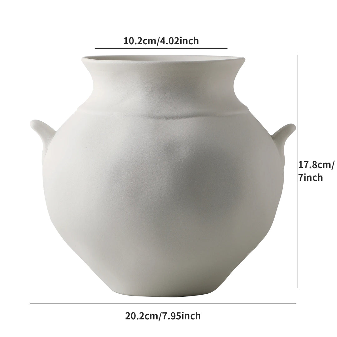 Large Nordic Modern Ceramic Flower Vase Moon Shape Decor