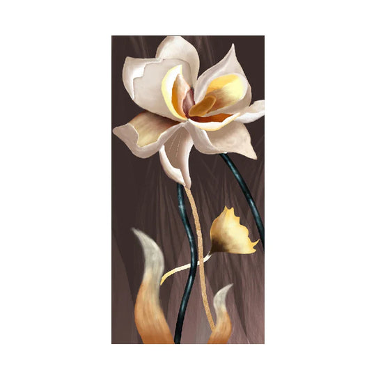 Modern Botanical Tropical Golden Leaves Canvas Wall Art Vertical