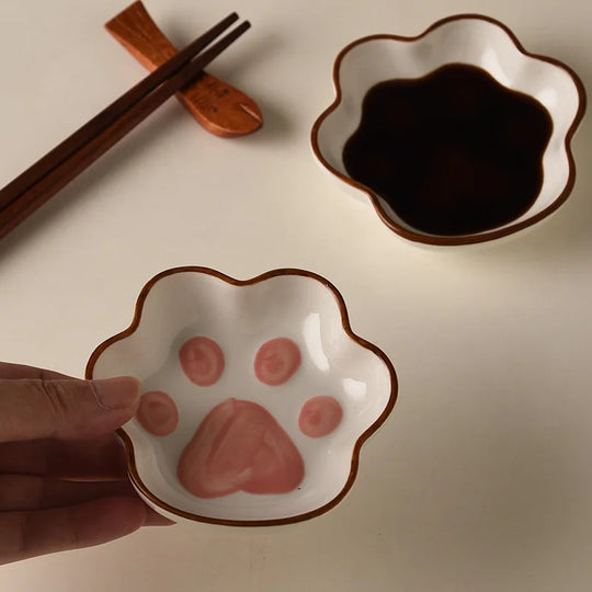 Cat Claw Flavor Dish Cute Cartoon Ceramic Dish