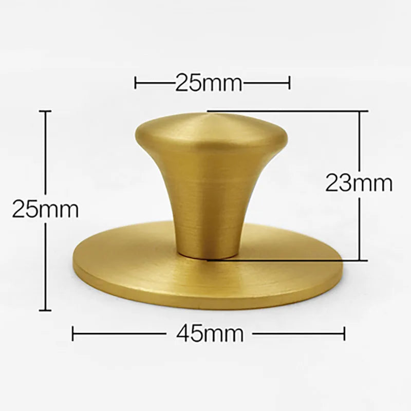 Single Hole Brass Knobs with Round Mat – Gold Cabinet & Drawer Pulls