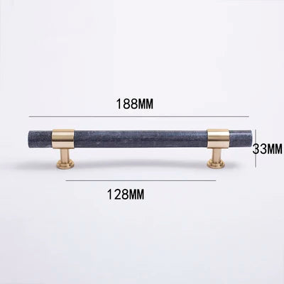 Natural Marble and Crystal T-Bar Cabinet Handles – Modern Brass Knobs and Pulls