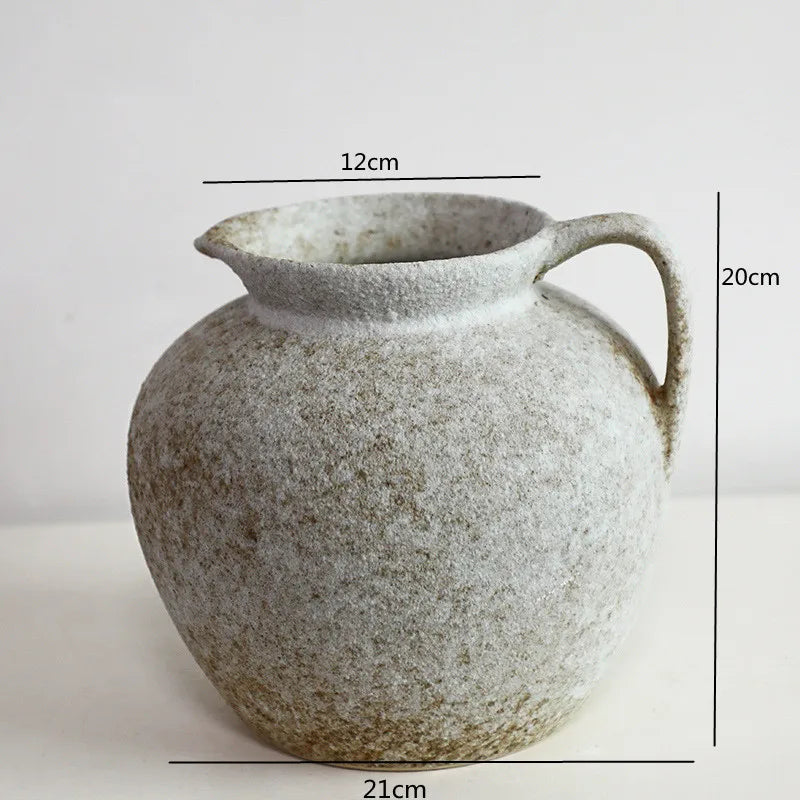 Vintage Dual Ear Coarse Ceramic Vase