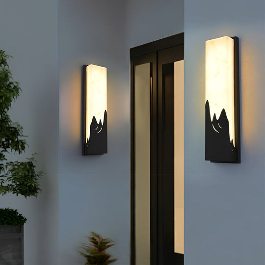 Rectangular Creative Waterproof LED Black Retro Wall Sconce