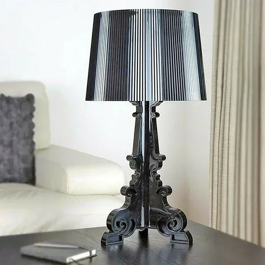 Transparent White Baroque Ghost Table Lamp for Bedroom & Living Room