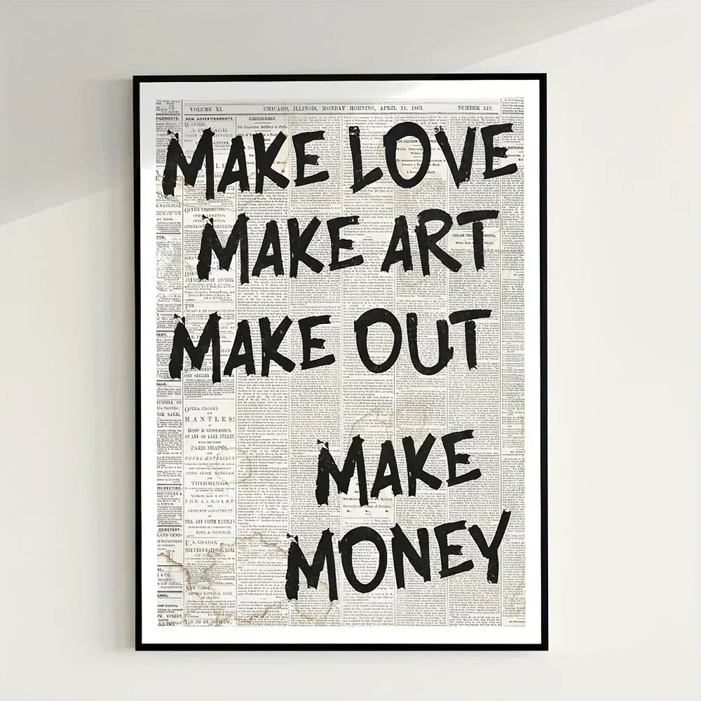Modern Living Quotes Typographic Canvas Wall Art