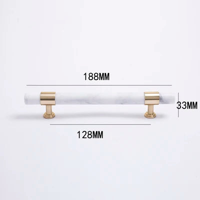 Natural Marble and Crystal T-Bar Cabinet Handles – Modern Brass Knobs and Pulls