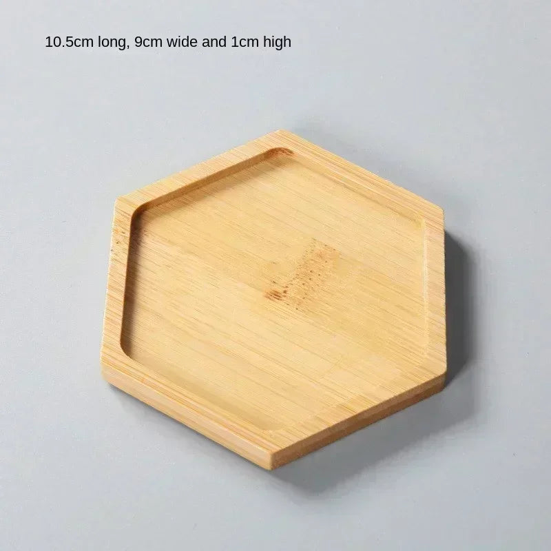 Multi Bamboo Tray Wooden Saucer Coaster Plate