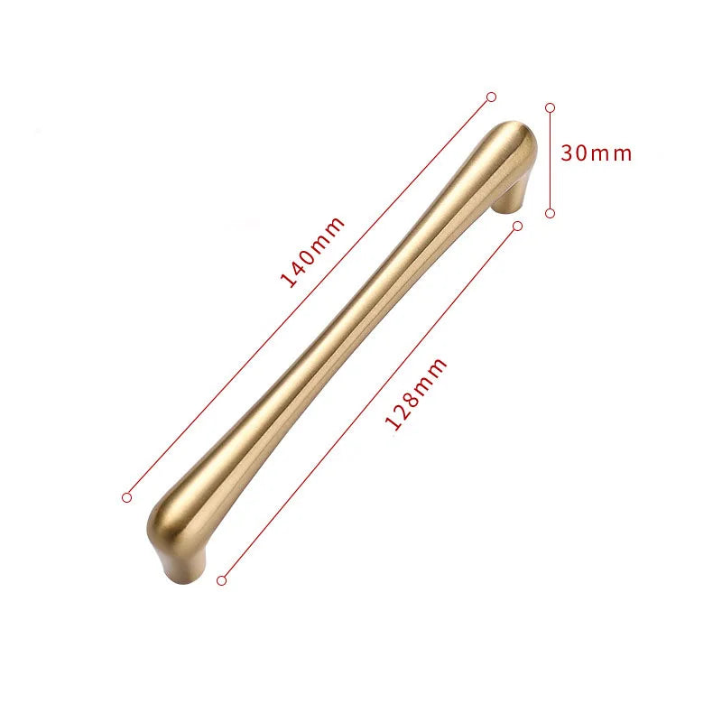 Solid Brass Cabinet Handles – Satin Brass Gold Pulls and Knobs for Furniture