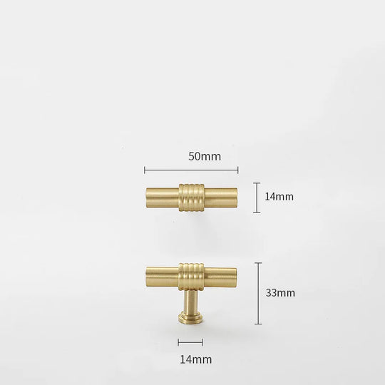 Satin Gold Furniture Handle – Solid Brass Pulls and Knobs for Cabinets and Wardrobes (50–358mm)