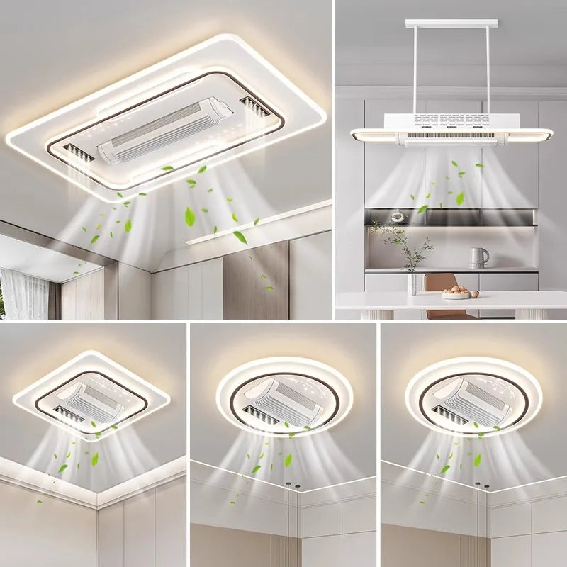 Charlotte Invisible Bladeless LED Ceiling Fan Light – Remote