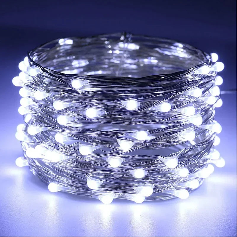 Outdoor LED String Fairy Lights USB/Battery Waterproof Garland