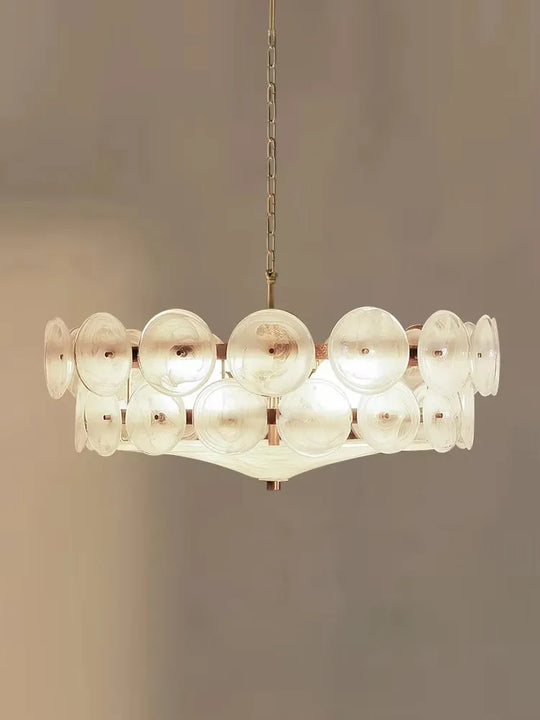 French Retro Colored Glass Pendant Light for Living & Dining Room