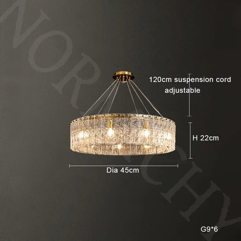Modern Creative Water Ripple Glass Pendant Light – Luxurious LED Ceiling Fixture