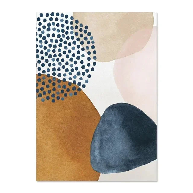 Nordic Abstract Biomorphic Geometric Canvas Wall Art