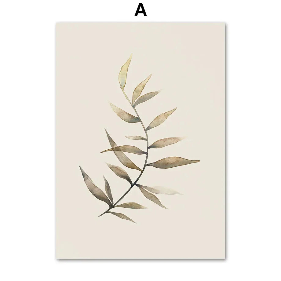 Monstera Fern Leaf Botanical Specimen Canvas Wall Art