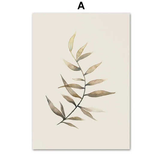 Monstera Fern Leaf Botanical Specimen Canvas Wall Art