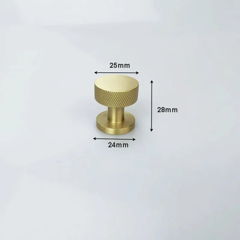 Knurled Brass Drawer Knobs – Modern Textured Furniture Pulls