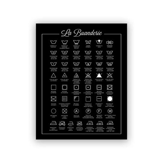 Bathroom Rules French Quotes Black White Canvas Wall Art