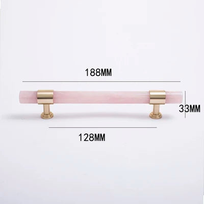 Natural Marble and Crystal T-Bar Cabinet Handles – Modern Brass Knobs and Pulls