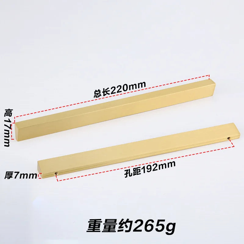 Brass Trapezoidal Cabinet Handles – High-End Golden Drawer Pulls for Wardrobes and Furniture