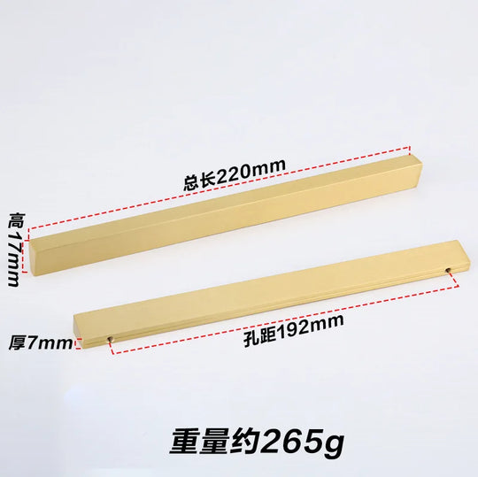 Brass Trapezoidal Cabinet Handles – High-End Golden Drawer Pulls for Wardrobes and Furniture