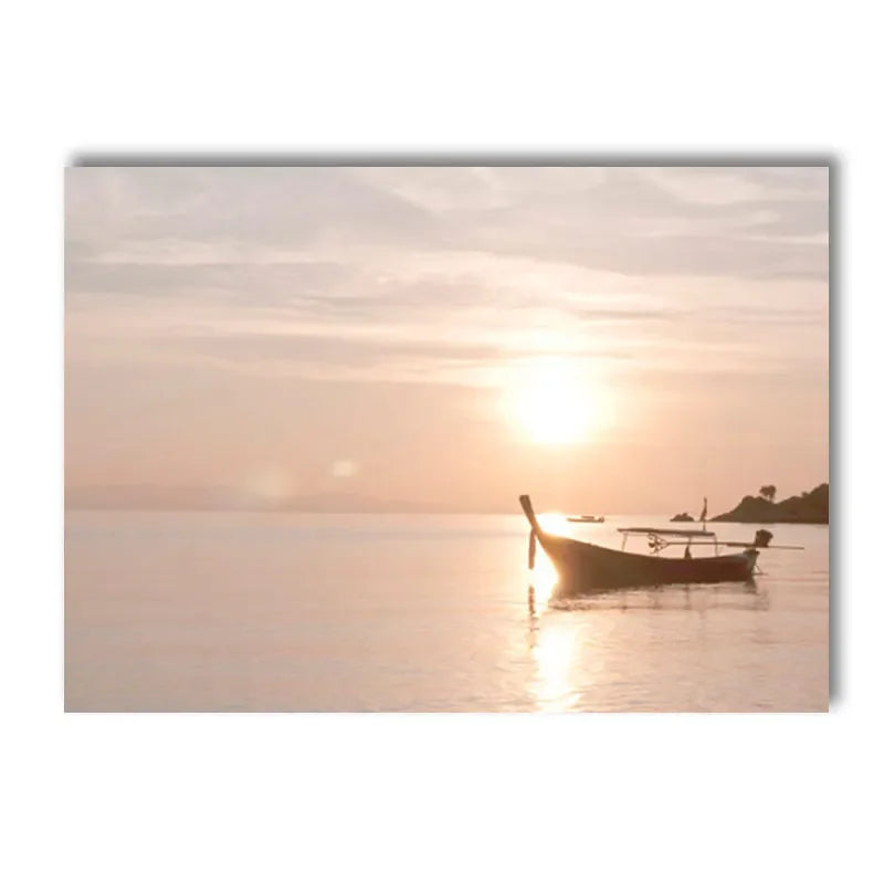 Tranquil Sunset Seascape Landscape Canvas Wall Art