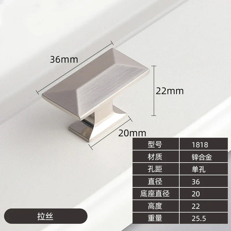 Modern Zinc Alloy Drawer Knobs – Single-Hole Cabinet Handles