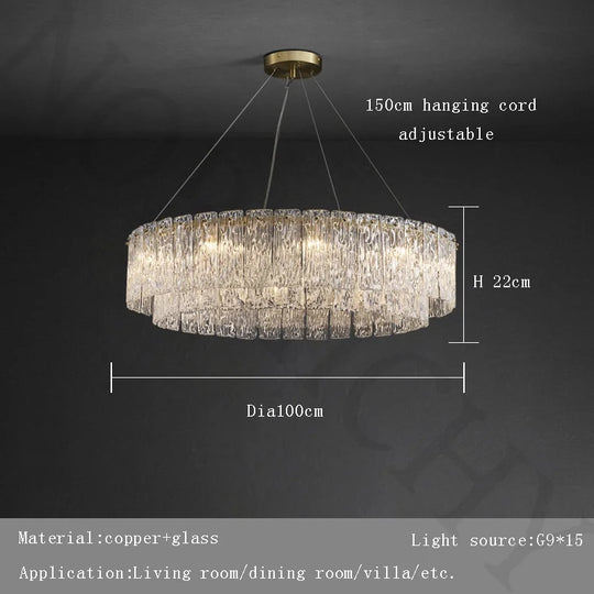 Modern Creative Water Ripple Glass Pendant Light – Luxurious LED Ceiling Fixture