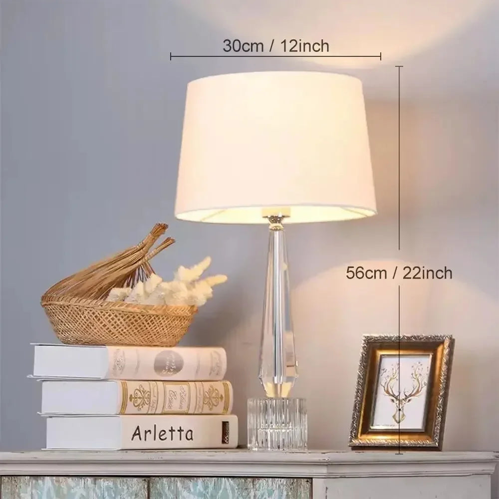 Creative Fabric Table Lamp with Crystal Glass Ball for Living Room & Bedroom