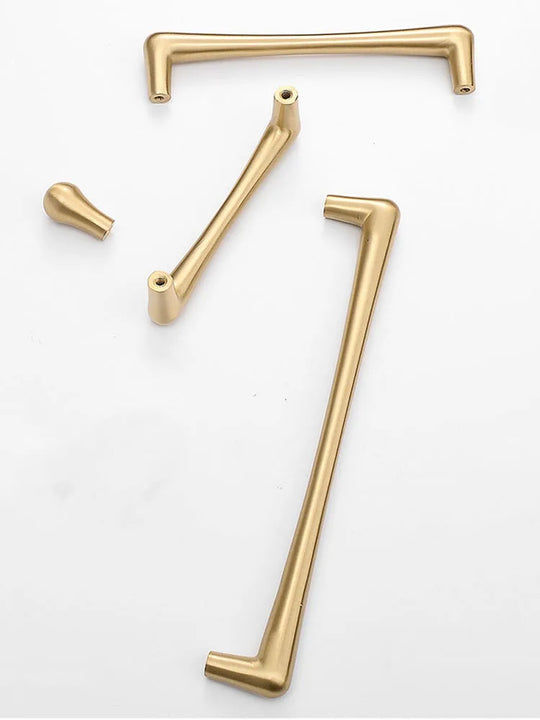 Solid Brass Cabinet Handles – Satin Brass Gold Pulls and Knobs for Furniture
