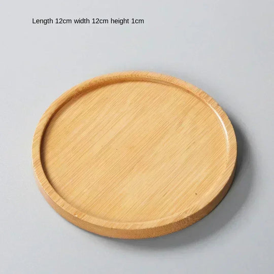 Multi Bamboo Tray Wooden Saucer Coaster Plate