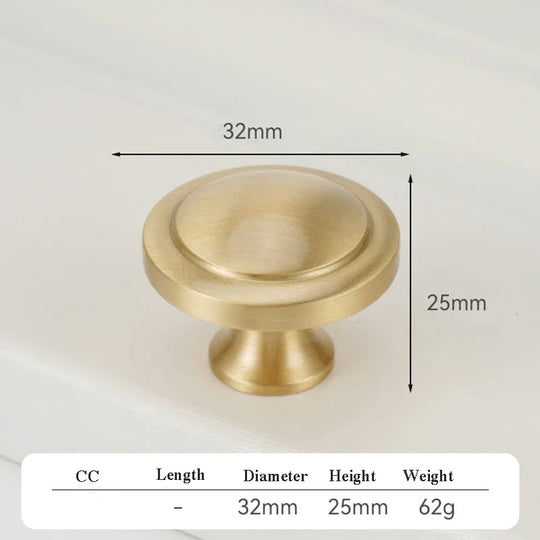 Satin Gold Brass Wardrobe Handles – Modern Pulls and Knobs for Furniture (50–260mm)