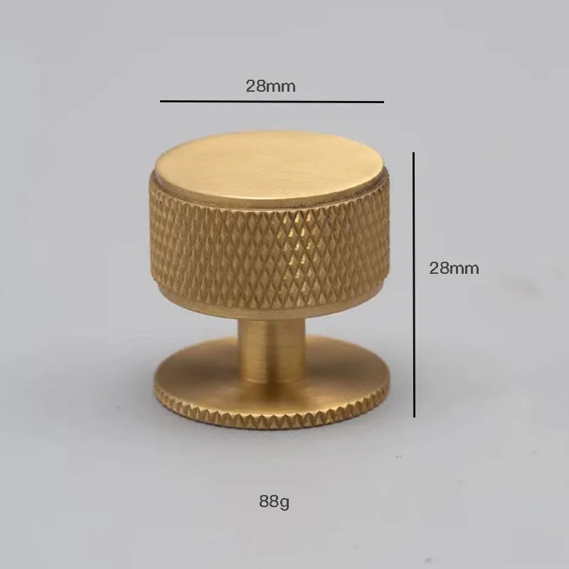 Knurled Brass Knobs – Gold & Bronze Modern Cabinet Pulls