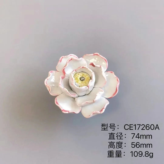Handmade Ceramic Flower Knobs – Artistic Cabinet & Drawer Handles