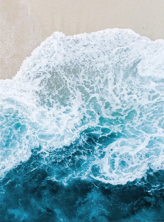 Blue Ocean Waves Beach Canvas Wall Art for Living Room